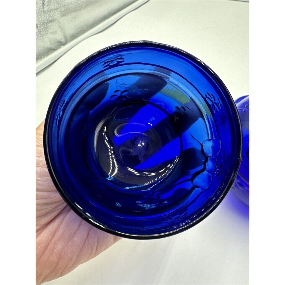 VTG Crownford Giftware Cobalt Blue Glass Decanter & Cup Made in ITALY 1983 - Picture 12 of 13